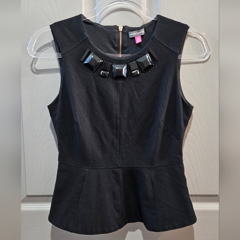 Vince Camuto black sleeveless tunic top size Xsmall